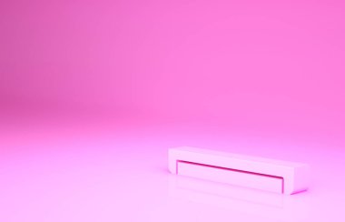 Pembe uzun ışıltı, floresan enerji tasarrufu ikonu pembe arka planda izole edilmiş. Minimalizm kavramı. 3d illüstrasyon 3B canlandırma