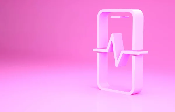 Icona del servizio di riparazione del telefono rosa isolato su sfondo rosa. Regolazione, assistenza, regolazione, manutenzione, riparazione, fissaggio. Concetto minimalista. Illustrazione 3d rendering 3D — Foto Stock