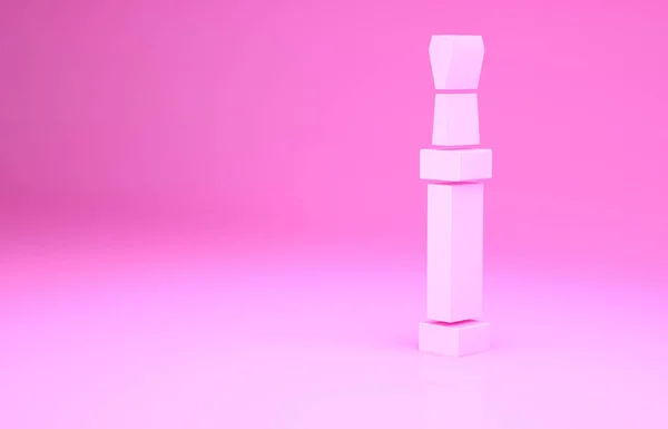 Иконка розовой отвертки на розовом фоне. Символ служебного инструмента. Концепция минимализма. 3D-рендеринг — стоковое фото
