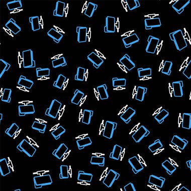 FTP dizin simgesi siyah arkaplanda izole edilmiş. Yazılım güncellemesi, transfer protokolü, yönlendirici, takım çalışması aracı yönetimi, kopyalama süreci, bilgi. Vektör