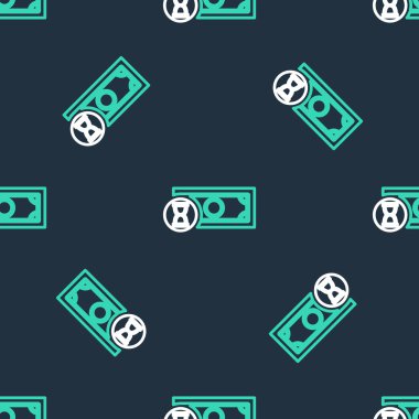 Hat Hızlı ödeme simgesi siyah arkaplanda izole edilmiş kusursuz desen. Hızlı para transferi ödemesi. Finansal hizmetler, hızlı kredi, zaman para, nakit iade konsepti. Vektör