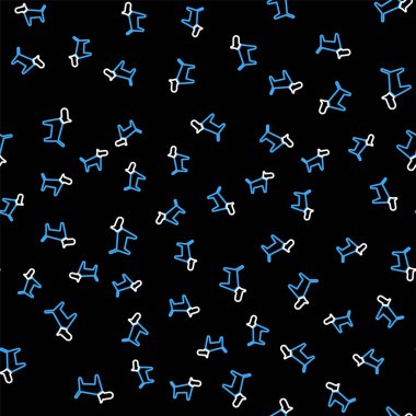 Çizgi Köpeği simgesi siyah arkaplanda iz bırakmış. Vektör