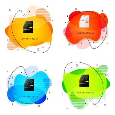 Siyah araba kapısı simgesi beyaz arkaplanda izole edilmiş. Sıvı şekilli soyut pankart. Vektör.