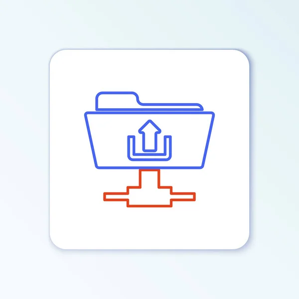 Строка Ftp Folder Upload Icon Isolated White Background Обновление Программного — стоковый вектор