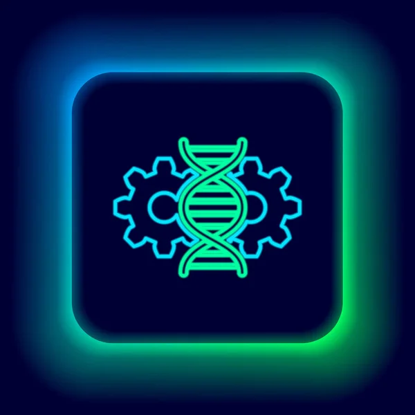 Leuchtendes Neon Line Gene Editing Symbol Isoliert Auf Schwarzem Hintergrund — Stockvektor