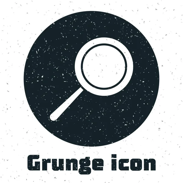 Grunge Koekenpan Pictogram Geïsoleerd Witte Achtergrond Frituur Gebraden Voedsel Symbool — Stockvector