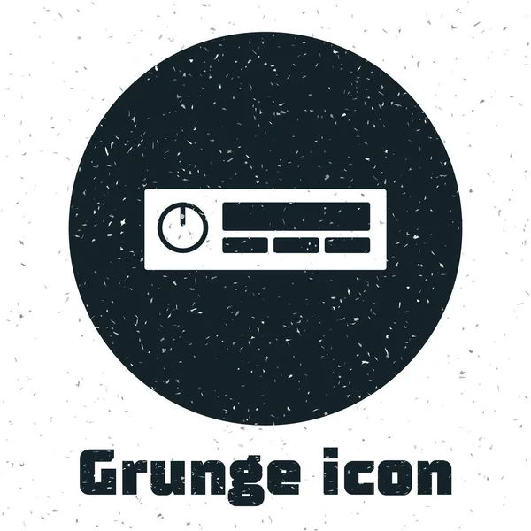 Grunge Car Audio Icon Isolated White Background Radio Car Audio — Stock Vector