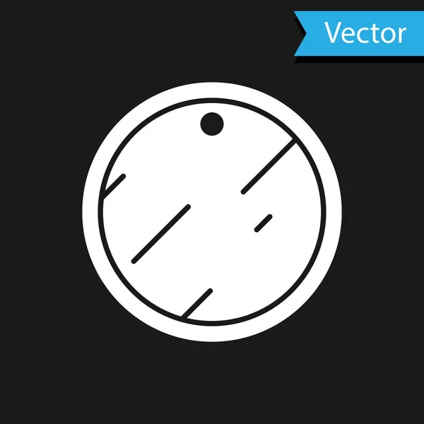 Weißes Schneidebrett Symbol Isoliert Auf Schwarzem Hintergrund Hackbrett Symbol Vektor — Stockvektor
