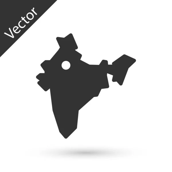 Icono Mapa Grey India Aislado Sobre Fondo Blanco Vector — Archivo Imágenes Vectoriales