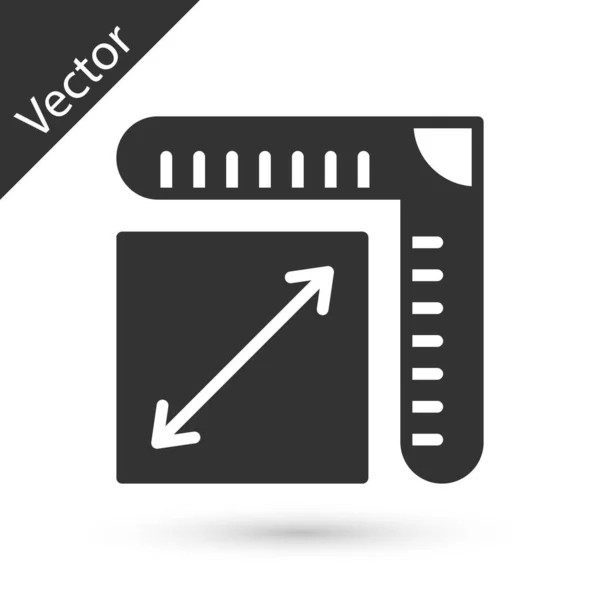 Tamaño Papel Gris Icono Aislado Sobre Fondo Blanco Vector — Vector de stock