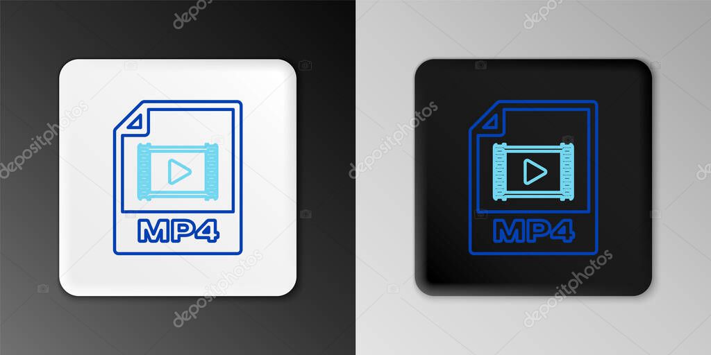 Line MP4 file document. Download mp4 button icon isolated on grey background. MP4 file symbol. Colorful outline concept. Vector