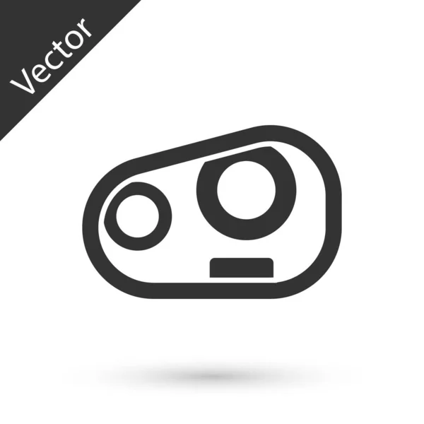 Icono Faro Gris Coche Aislado Sobre Fondo Blanco Vector — Vector de stock