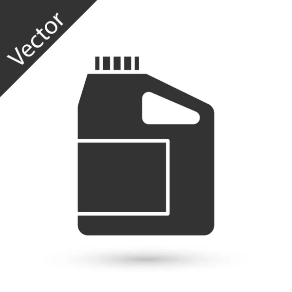 用于电机机油图标的灰罐 在白色背景上隔离 油加仑 更换机油服务和维修 发动机油标志 — 图库矢量图片