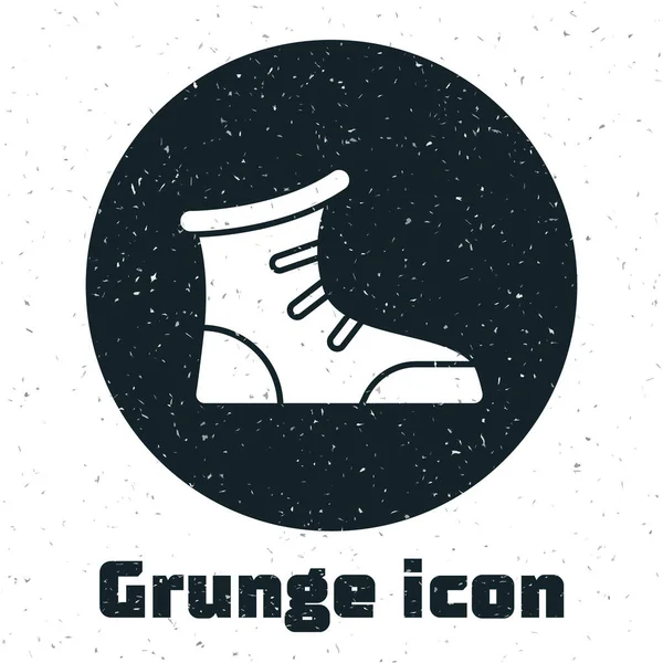 Grunge Sport Chaussures Boxe Icône Isolée Sur Fond Blanc Des — Image vectorielle