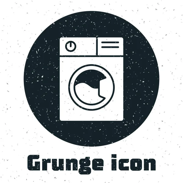 Grunge Mosógép Ikon Elszigetelt Fehér Háttérrel Mosógép Ikon Ruhaszárító Mosógép — Stock Vector