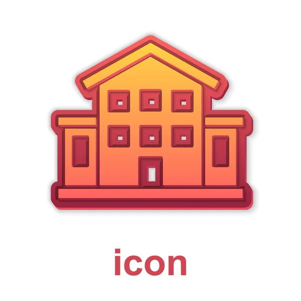 Icône Gold House Isolée Sur Fond Blanc Symbole Domestique Vecteur — Image vectorielle