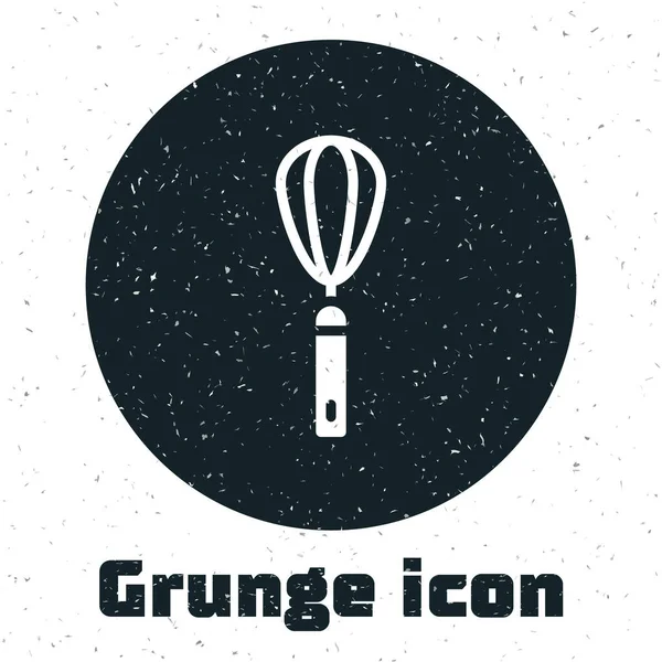 Grunge Icône Fouet Cuisine Isolé Sur Fond Blanc Ustensiles Cuisine — Image vectorielle