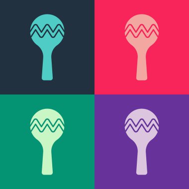 Pop Art Maracas simgesi renk arkaplanında izole edildi. Meksika müzik enstrümanı. Vektör