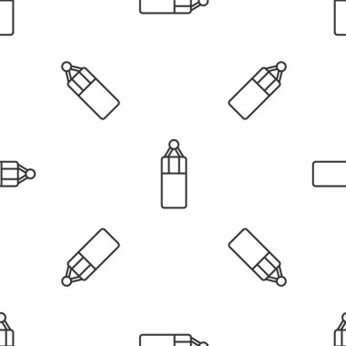 Gri çizgi Kum Torbası ikonu beyaz arka planda izole edilmiş pürüzsüz desen. Vektör