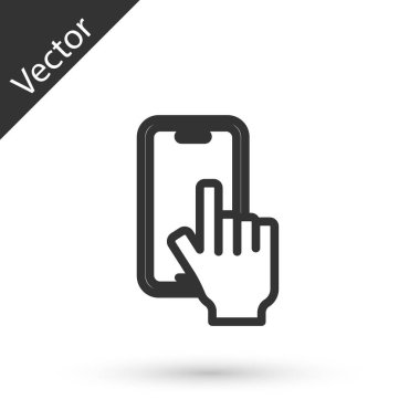 Gri çizgi telefon servis ikonu beyaz arkaplanda izole edildi. Ayarlama, servis, ayar, bakım, onarım, onarım. Vektör