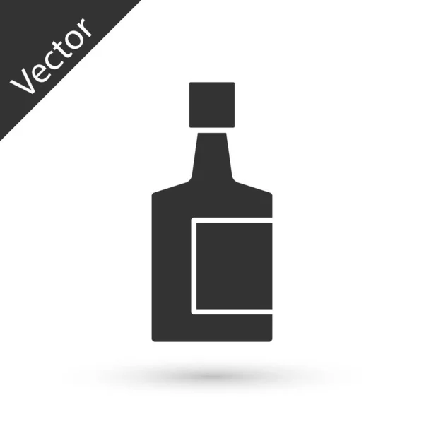 Ícone Garrafa Tequila Cinza Isolado Fundo Branco Bebida Alcoólica Mexicana — Vetor de Stock