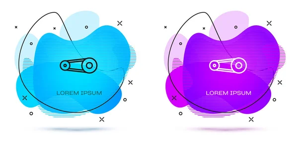 ラインタイミングベルトキットのアイコンは 白の背景に隔離された 液体の形をした抽象バナー ベクトル — ストックベクタ