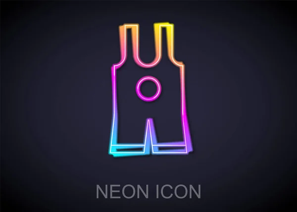 Leuchtendes Neon Line Wrestling Singlet Symbol Isoliert Auf Schwarzem Hintergrund — Stockvektor