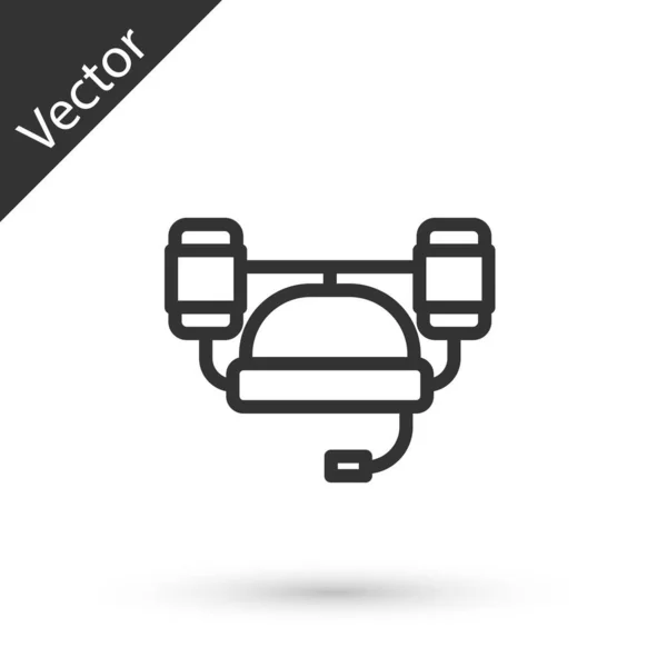 Línea Gris Casco Cerveza Mano Libre Para Beber Icono Aislado — Vector de stock