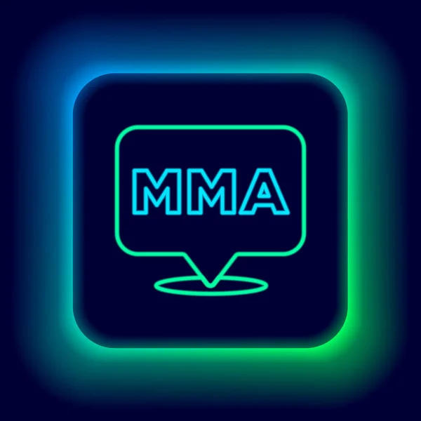 Glowing neon line Fight club MMA icon isolated on black background. Mixed martial arts. Colorful outline concept. Vector