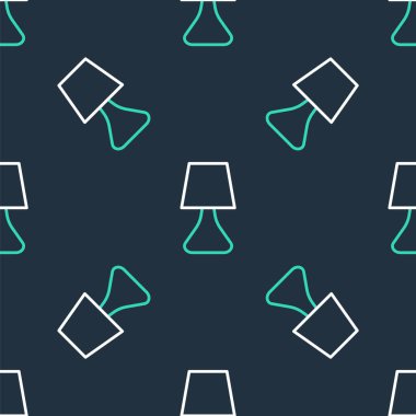 Çizgi masa lambası simgesi siyah arkaplanda izole edilmiş. Masa lambası. Vektör