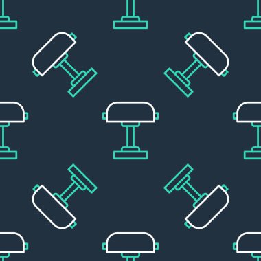 Çizgi masa lambası simgesi siyah arkaplanda izole edilmiş. Masa lambası. Vektör