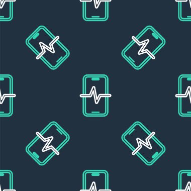 Hat Telefon Servis simgesi siyah arkaplanda izole edilmiş kusursuz desen. Ayarlama, servis, ayar, bakım, onarım, onarım. Vektör