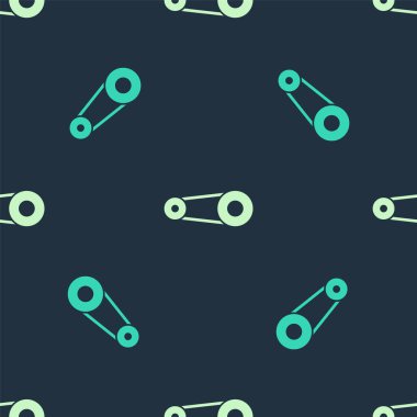 Yeşil ve bej zamanlayıcı çantası simgesi mavi arkaplanda izole edilmiş pürüzsüz desen. Vektör