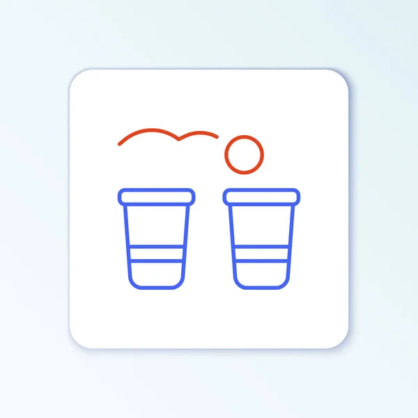 Line Bier Pong Spel Pictogram Geïsoleerd Witte Achtergrond Alcohol Partij — Stockvector