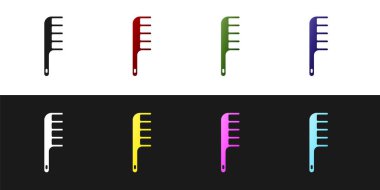 Saç fırçası simgesini siyah ve beyaz arkaplanda izole et. Taraklı saç işareti. Berber sembolü. Vektör