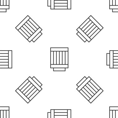 Gri çizgi araba hava filtresi ikonu beyaz arka planda kusursuz desen izole etti. Otomobil tamir hizmeti sembolü. Vektör