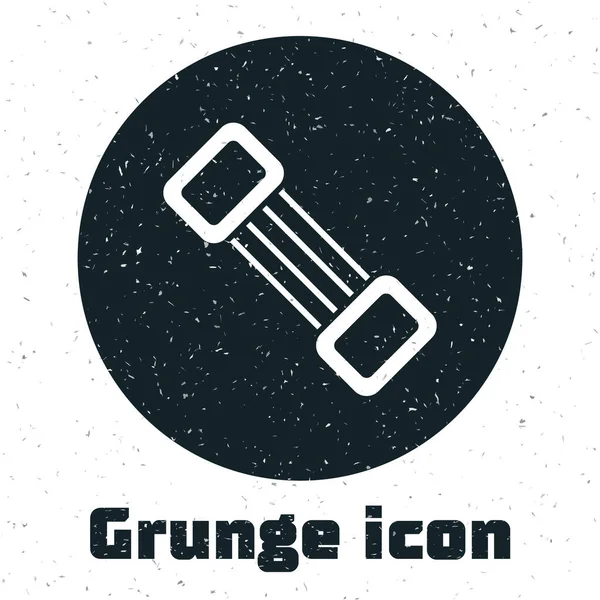 Grunge Borst Expander Pictogram Geïsoleerd Witte Achtergrond Monochrome Vintage Tekening — Stockvector