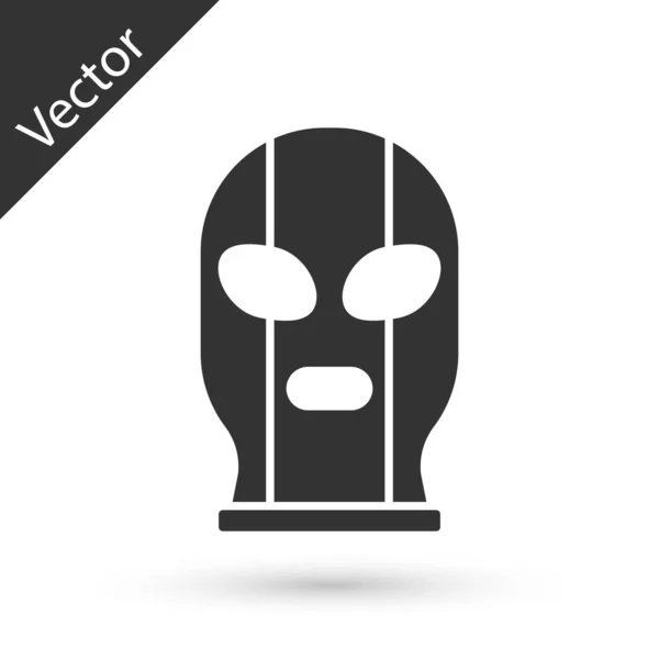 Icono Luchador Mexicano Gris Aislado Sobre Fondo Blanco Vector — Archivo Imágenes Vectoriales