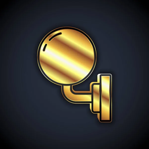 Lámpara Pared Oro Icono Aplique Aislado Sobre Fondo Negro Luz — Vector de stock