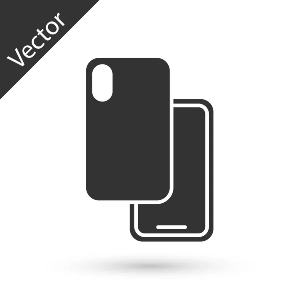 Smartphone Cinza Ícone Telefone Celular Isolado Fundo Branco Vetor — Vetor de Stock