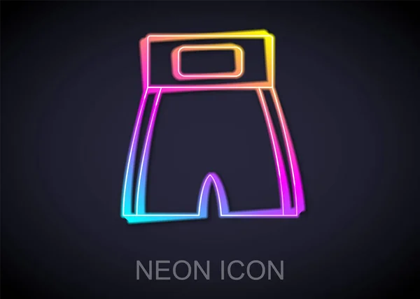 Linea Neon Incandescente Boxe Icona Corta Isolata Sfondo Nero Vettore — Vettoriale Stock