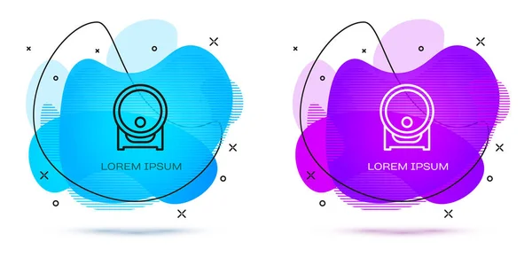 Линия Деревянная Бочка Стойке Пробкоком Значок Изолирован Белом Фоне Абстрактный — стоковый вектор
