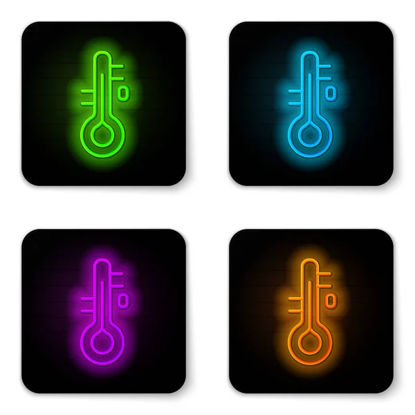 Gloeiende Neon Lijn Sauna Thermometer Pictogram Geïsoleerd Witte Achtergrond Sauna — Stockvector