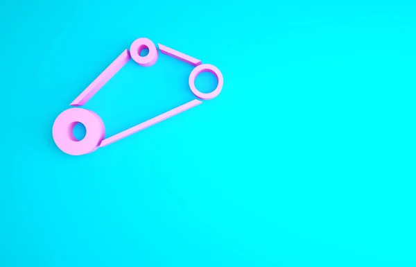 Pink Timing Belt Icon Isolated Blue Background Концепция Минимализма Рендеринг — стоковое фото