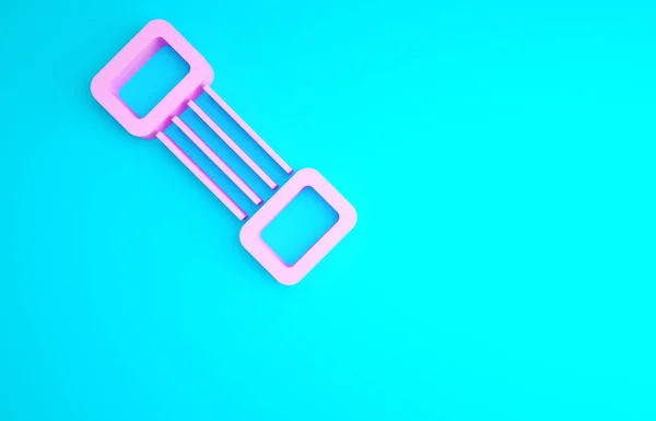 Pinkfarbenes Brustvergrößerungssymbol Isoliert Auf Blauem Hintergrund Minimalismus Konzept Illustration Renderer — Stockfoto