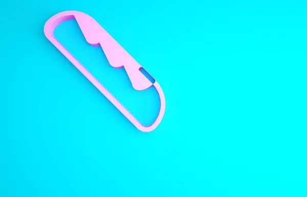 ブルーを基調としたピンクのフレンチバゲットパンのアイコン 最小限の概念 3Dイラスト3Dレンダリング — ストック写真
