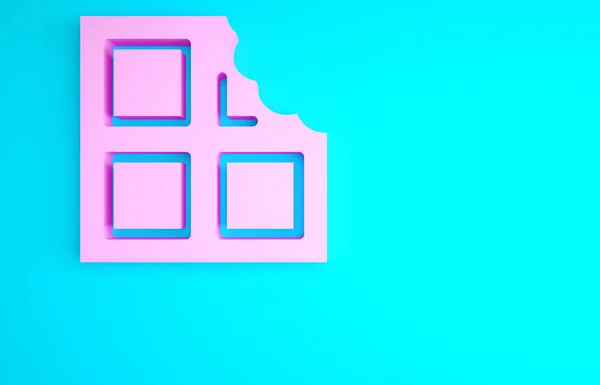 Pink Chocolate Bar Icoon Geïsoleerd Blauwe Achtergrond Minimalisme Concept Illustratie — Stockfoto