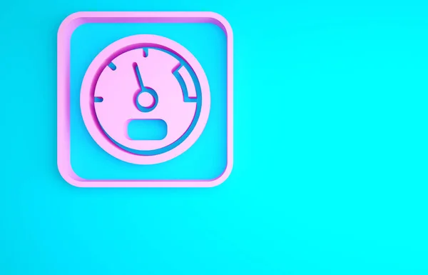 Roze Sauna Thermometer Pictogram Geïsoleerd Blauwe Achtergrond Sauna Baduitrusting Minimalisme — Stockfoto