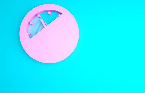 Рожева Піктограма Годинника Сауни Ізольована Синьому Фоні Сауна Таймер Концепція — стокове фото