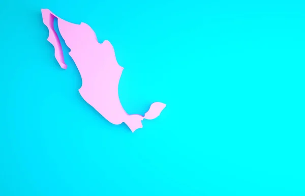 Mapa Rosa Icono Mexicano Aislado Sobre Fondo Azul Concepto Minimalista — Foto de Stock